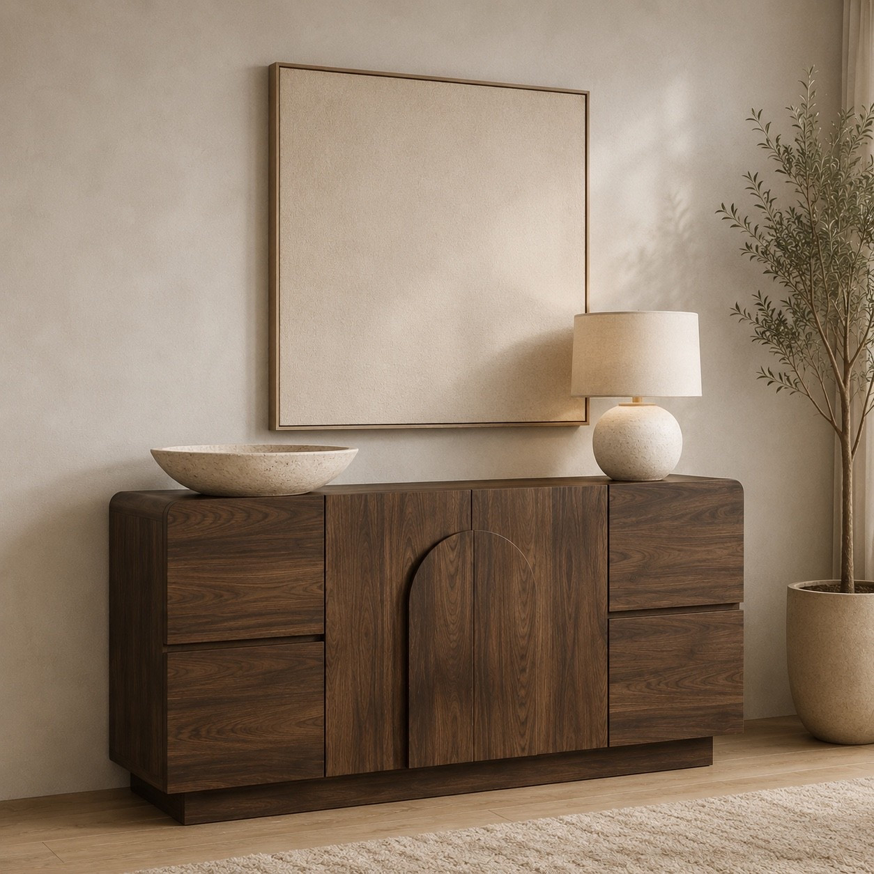CLOSEOUT DEAL!!! Only $136 for this high end vibe sideboard / tv stand. Love the arched front detailing!!!