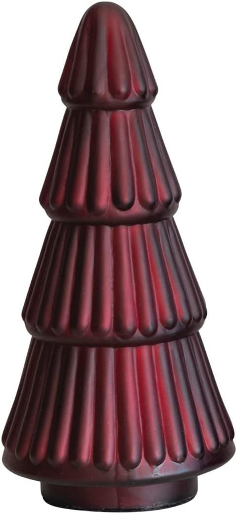 Creative Co-Op 4" Round x 8" H Embossed Mercury Glass Tree, Matte Burgundy | Amazon (US)