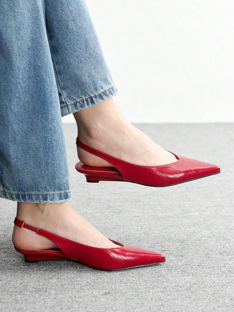 CUCCOO BIZCHIC Minimalist Solid Color Pointed Toe Backless Women Pumps, Commuting & Casual For Christmas Spring Shoes | SHEIN
