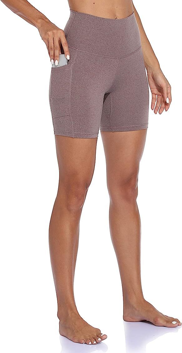 Colorfulkoala Women's High Waisted Biker Shorts with Pockets 6" Inseam Workout & Yoga Tights | Amazon (US)