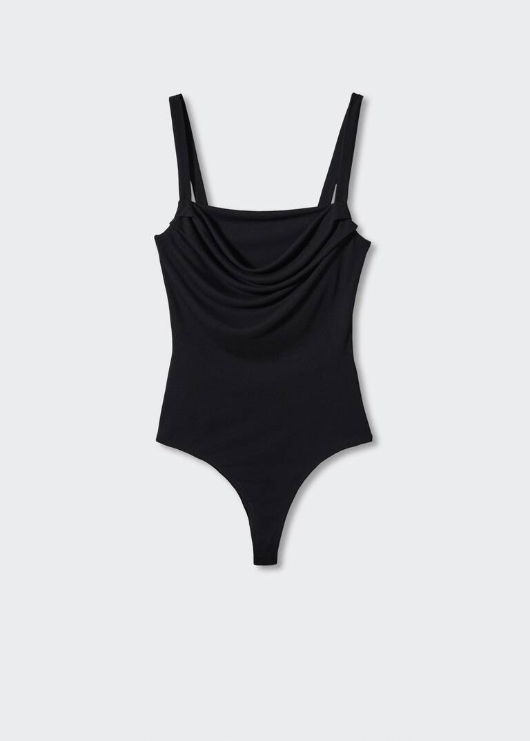 Draped straps bodysuit -  Women | Mango United Kingdom | MANGO (UK)