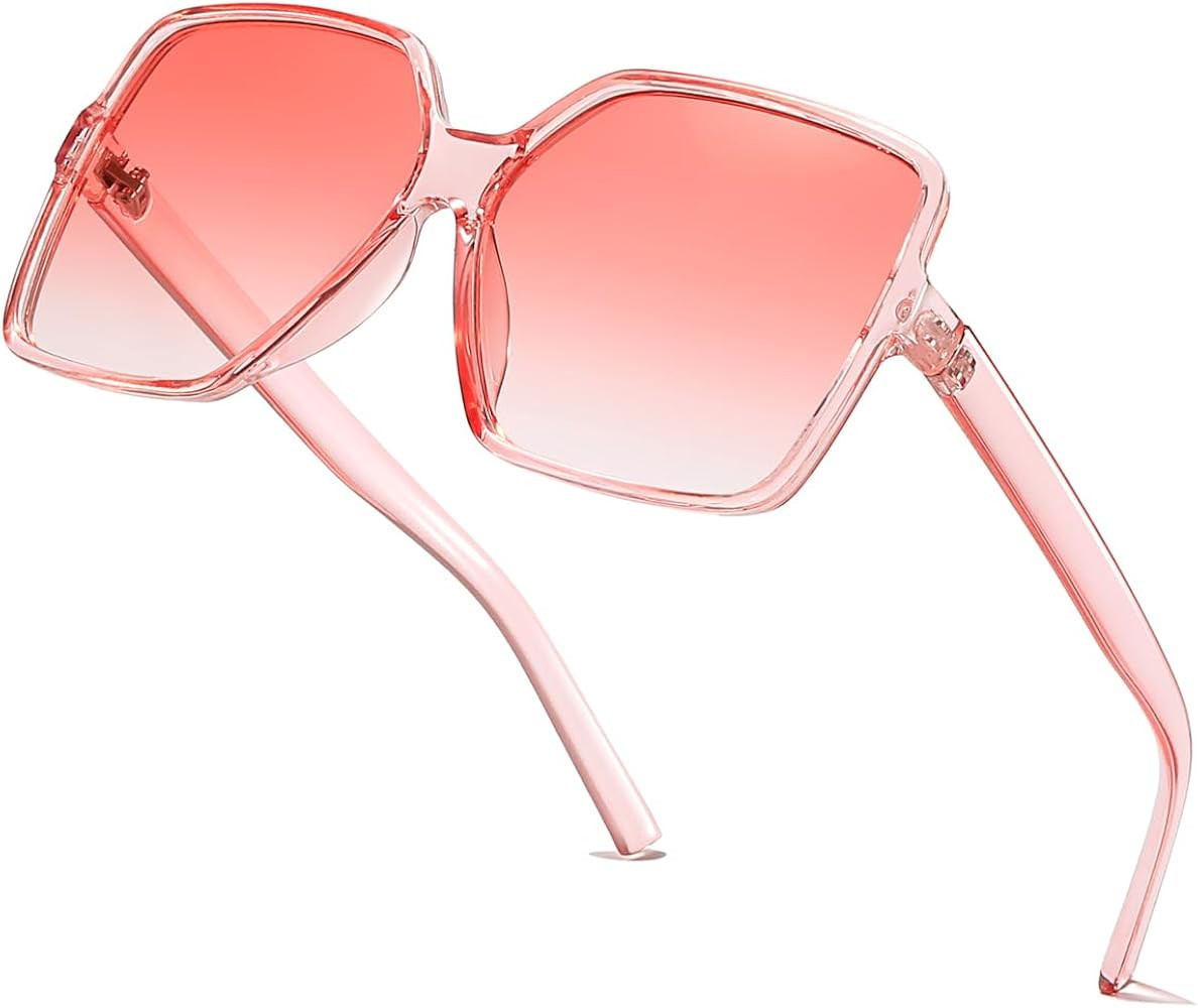 Women's Chic Square Oversized Sunglasses Big Large Wide Fashion Shades for Women Men 100% UV Prot... | Amazon (US)