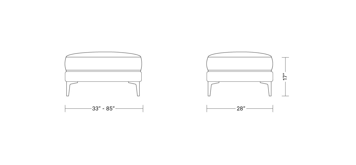 Caitlin Slipcovered Ottoman by The Everygirl® | Interior Define