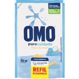 Lava-Roupas Líquido Omo Puro Cuidado Sachê 900ml Embalagem Econômica | Shopee (BR)