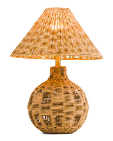 23x20 woven rattan table lamp | TJ Maxx