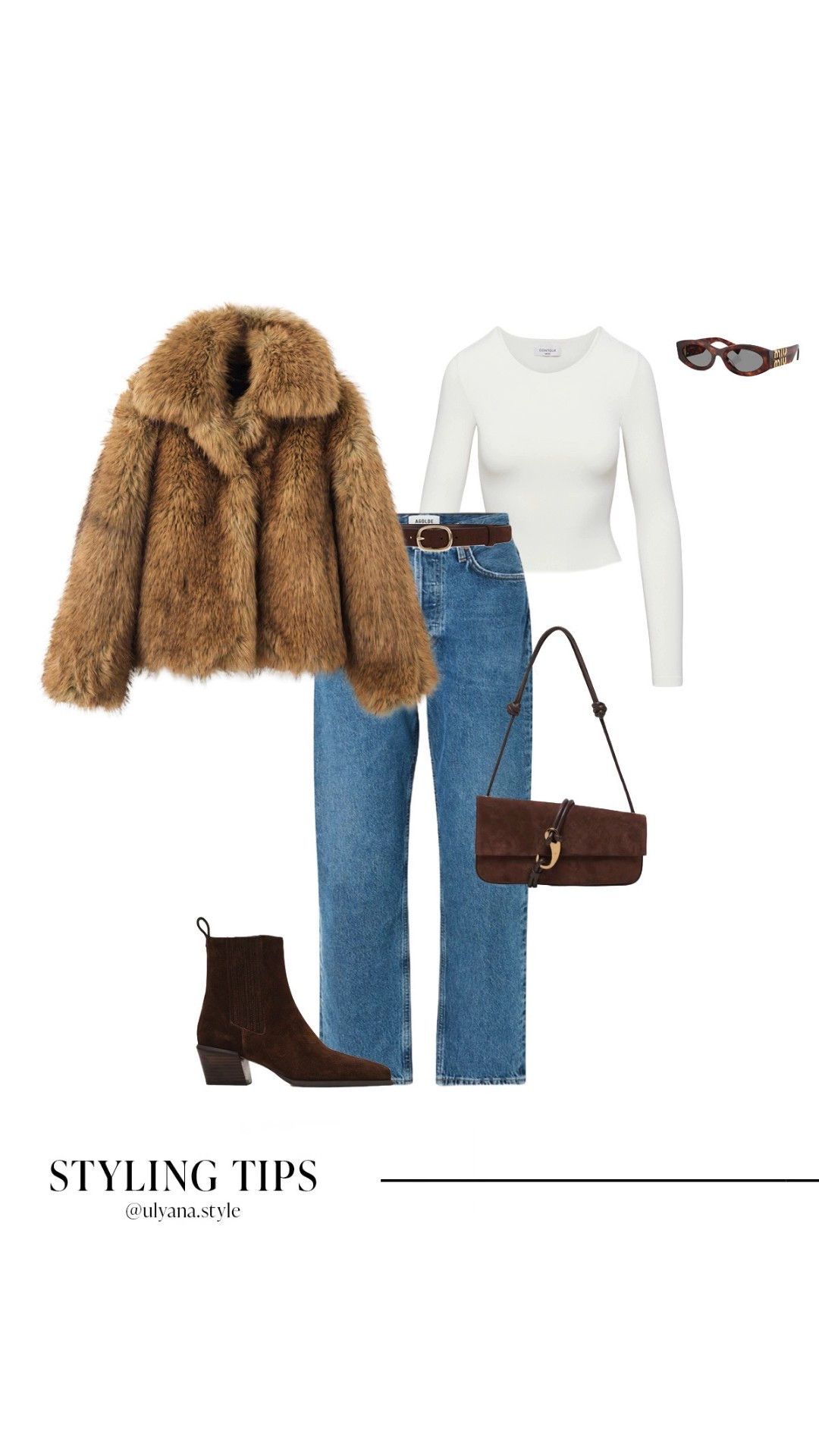Elevated winter outfit that works for a ski trip dinner, cabin trip getaway, or winter date night. Faux fur jacket layered over a fitted long sleeve top with straight leg jeans and brown suede ankle boots creates a chic cold weather outfit that’s warm but polished. Perfect for après ski, mountain town strolls, cozy dinner plans, or dressy winter outfit inspo with timeless neutral accessories.
.
.
.
.
.
#LTKValentine #LTKdayinmylife #LTKSeasonal #LTKgrwm #LTKootd #LTKU #LTKSaleAlert #LTKTravel #LTKFindsUnder50 #LTKFindsUnder100

Date night outfits | winter outfits women | dinner date outfits | winter jacket | faux fur coat | jeans outfits | jeans and nice top | dressy outfits | suede bag  | shoulder bag 