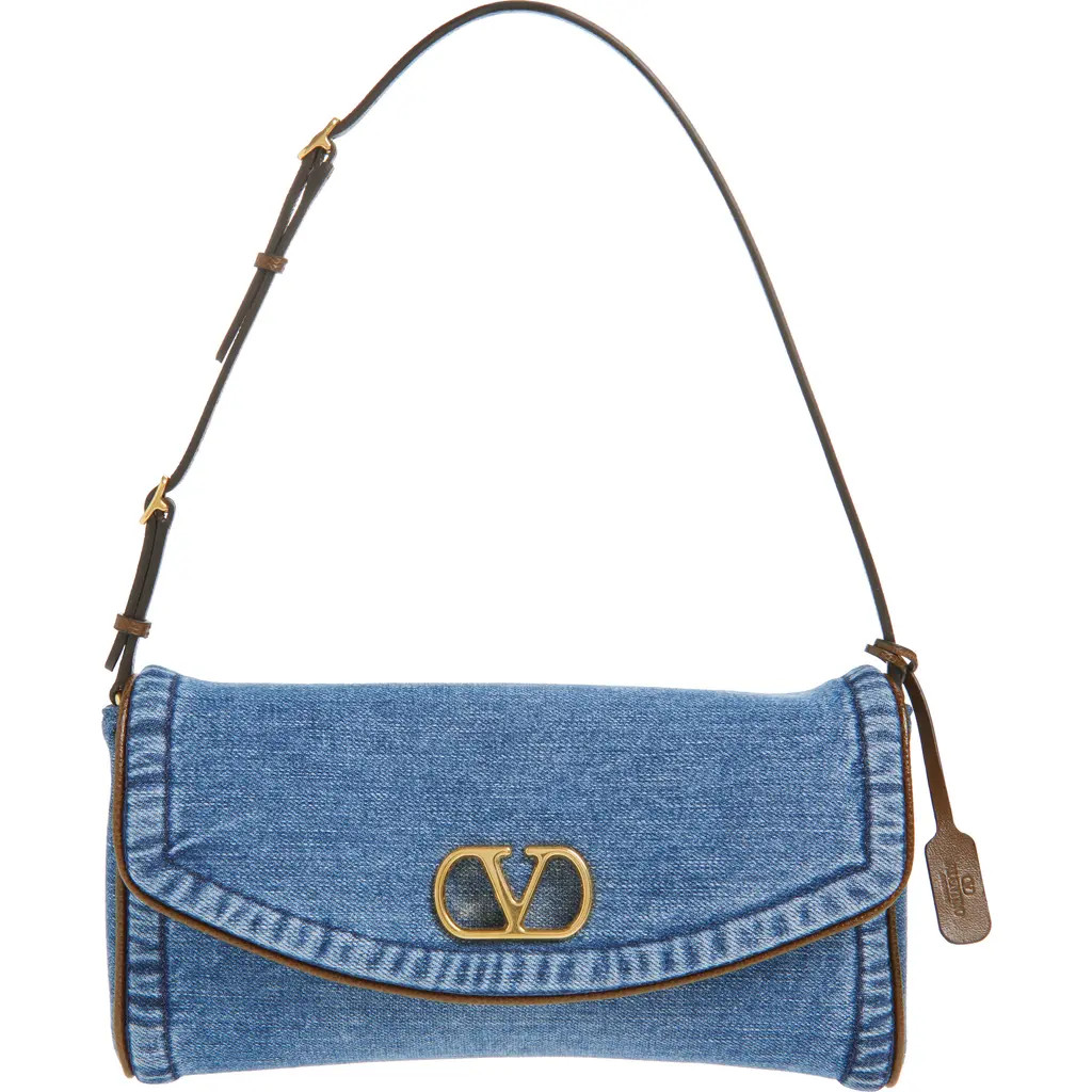 Valentino Garavani Small DeVain Denim Clutch at Nordstrom | Nordstrom