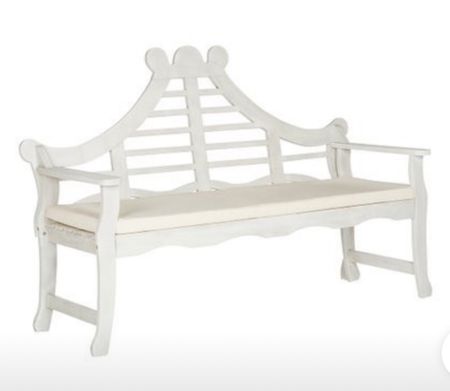 Outdoor bench! Just ordered this! Chippendale bench, white bench, patio furniture, outdoor furniture, outdoor rugs 

#LTKhome
