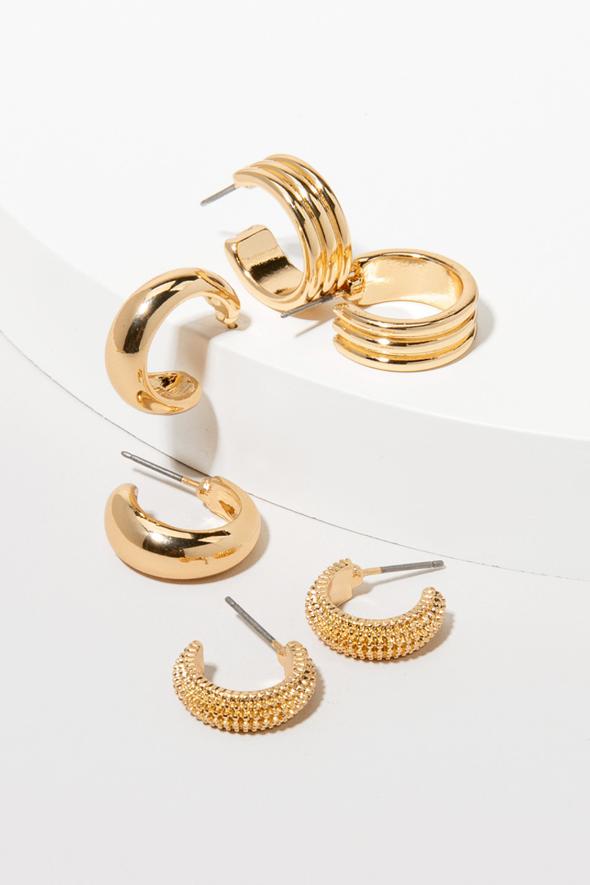 Adriana Gold Hoop Set | Francesca's