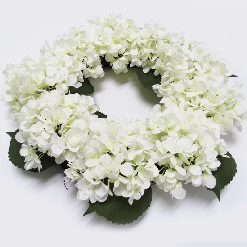 Hydrangea Flower 20" Fabric Wreath | Wayfair North America