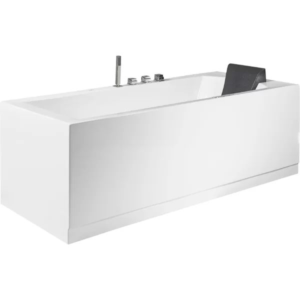 AM154ETL-L6 70.5'' x 31.5'' Freestanding Whirlpool Acrylic Bathtub with Faucet | Wayfair North America