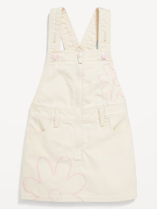 Zip-Front Embroidered Skirtall Jean Dress for Toddler Girls | Old Navy (US)