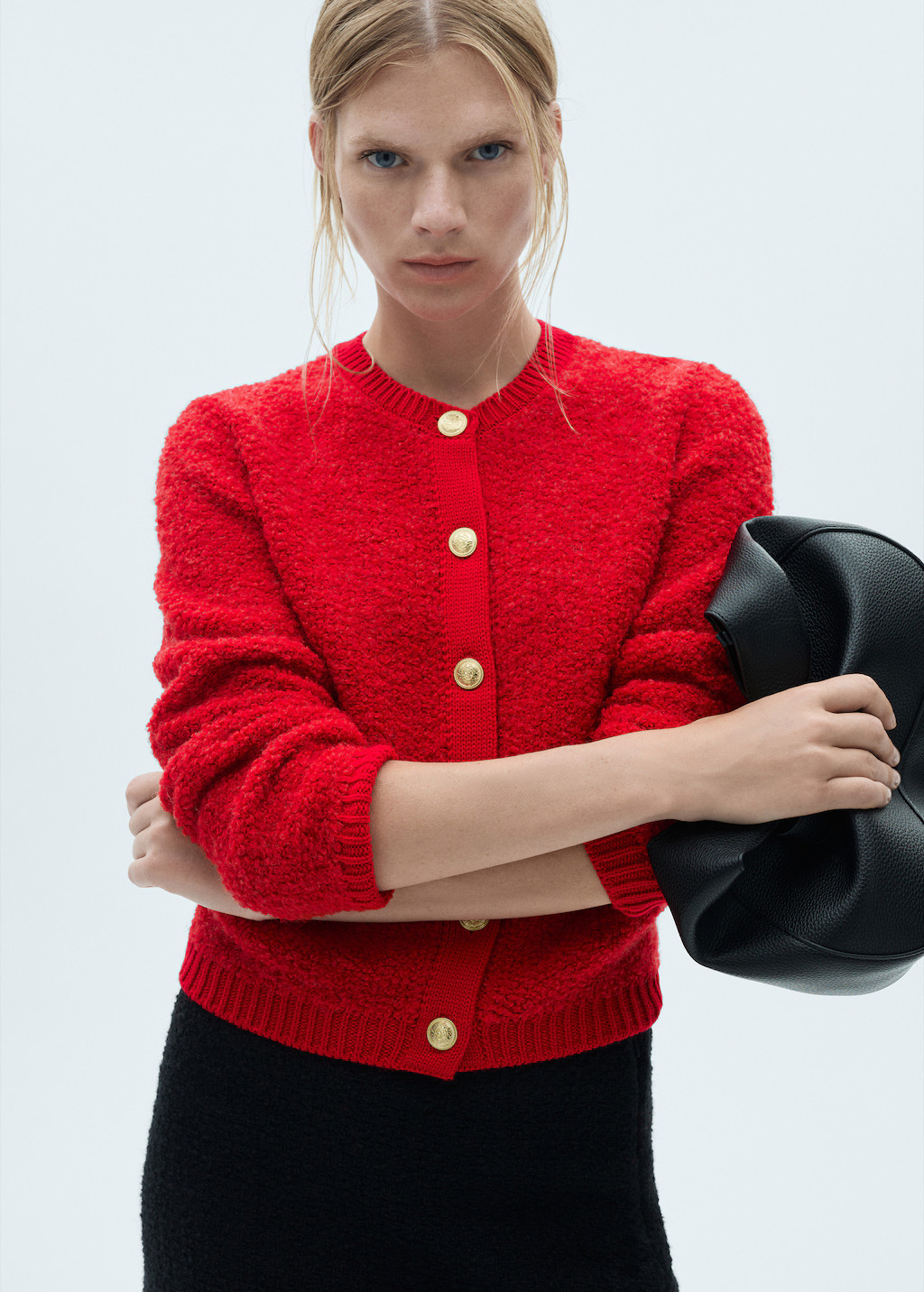 Curly-knit cardigan with jewel buttons - Women | MANGO USA | Mango (US/MX/AU)