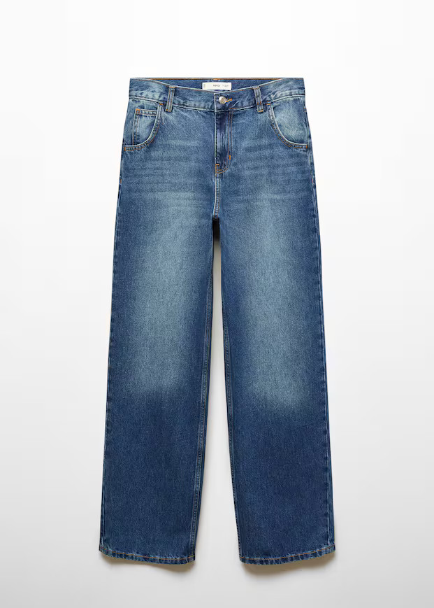 Low waist wideleg jeans -  Women | Mango USA | MANGO (US)