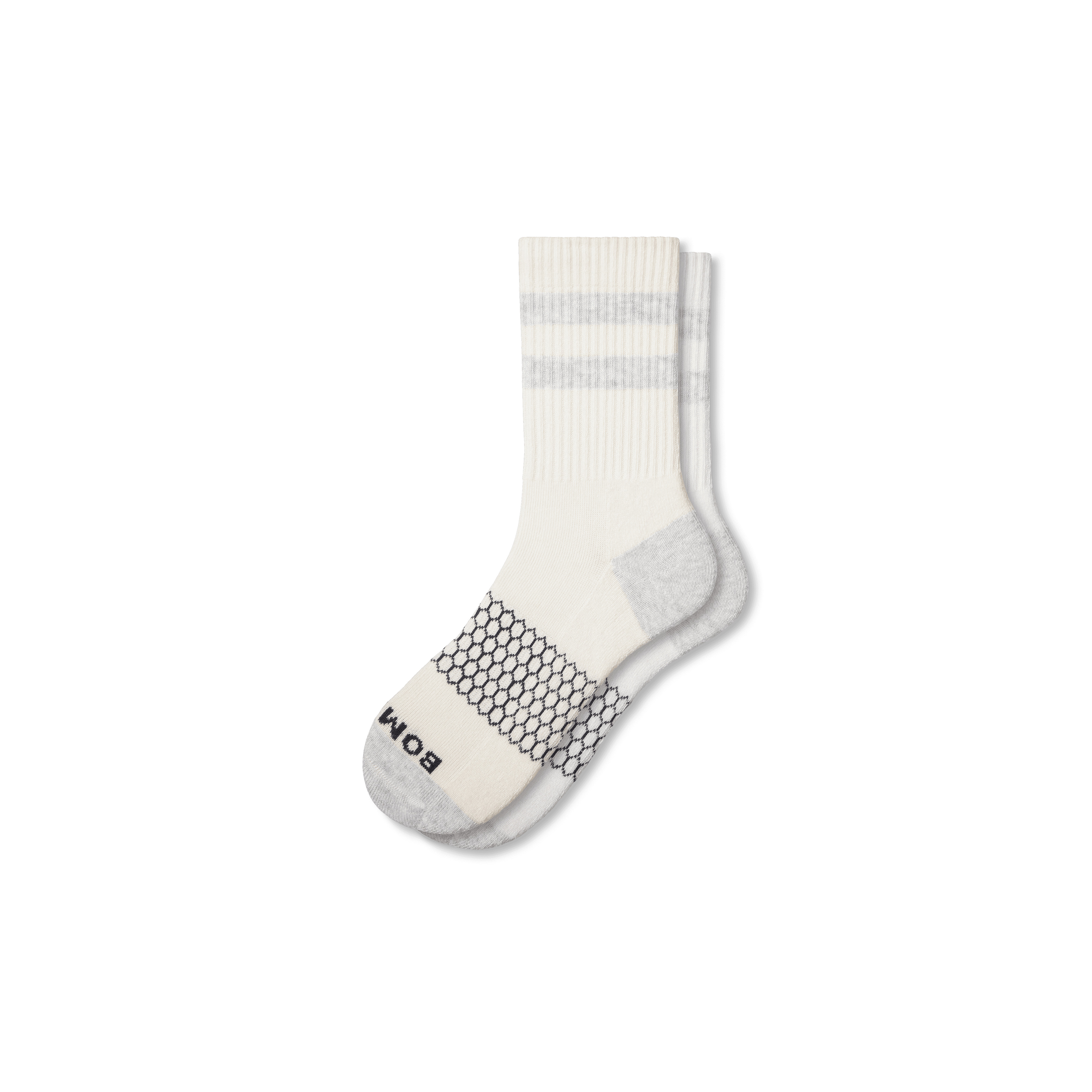 Women's Vintage Stripes Half Calf Socks - Grey - Large - Cotton Blend - Bombas | Bombas