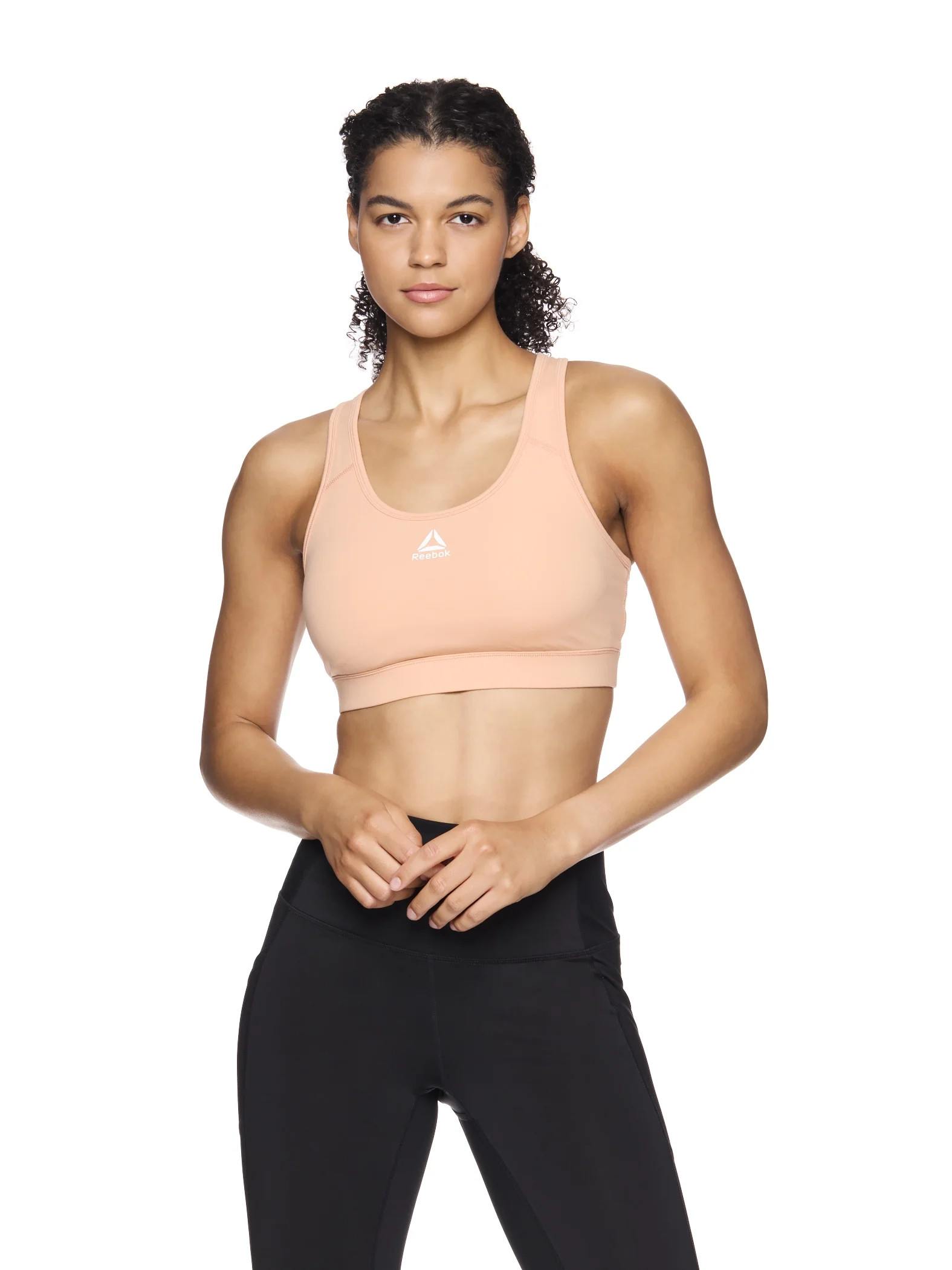 Reebok Women's and Women's Plus Medium Impact Stronger Sports Bra with Mesh Panel and Removable C... | Walmart (US)