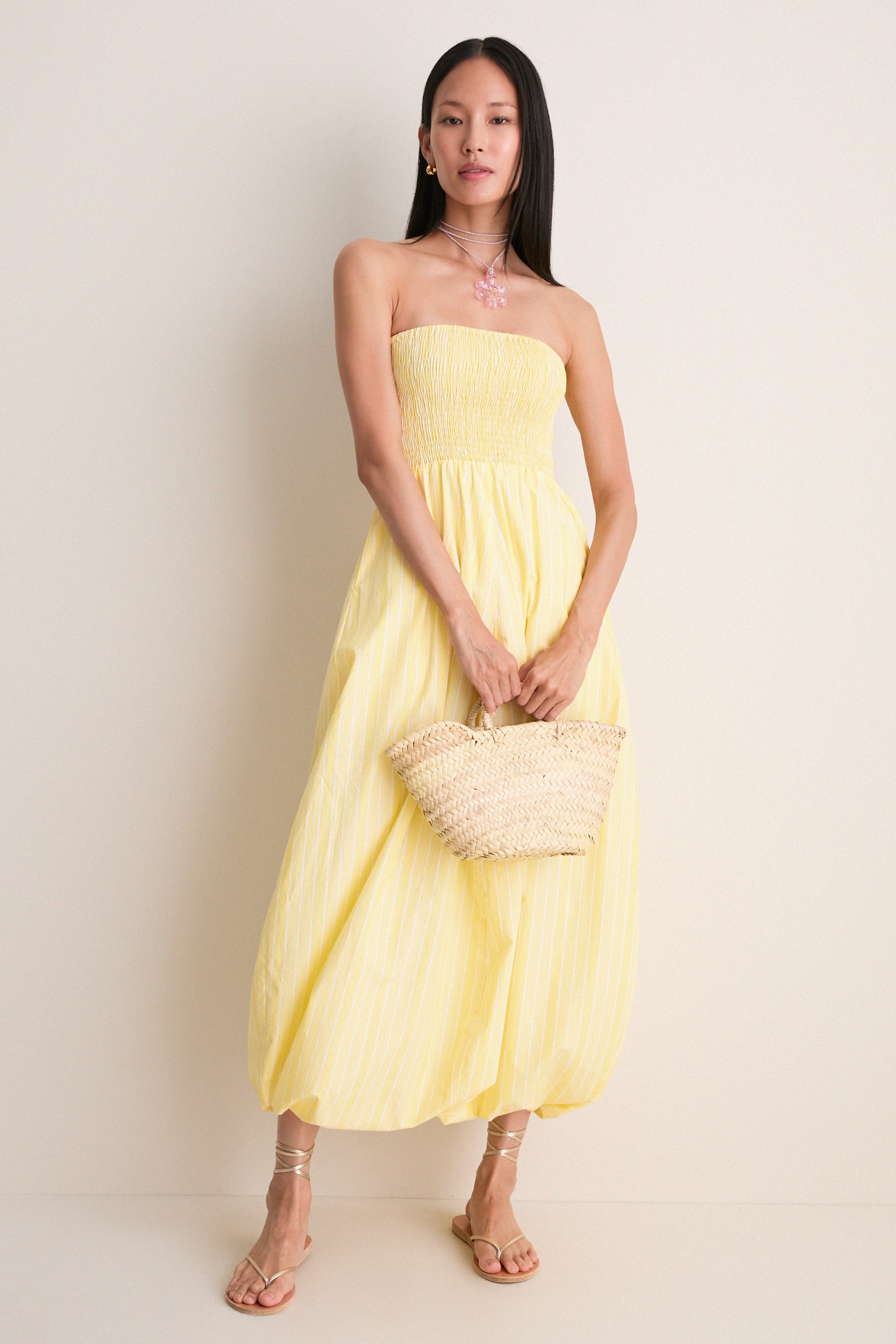 Daffodil Elisa Stripe Lunaire Midi Dress | Tuckernuck (US)