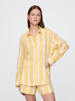 100% Linen Oversized Shirt | Gap (CA)
