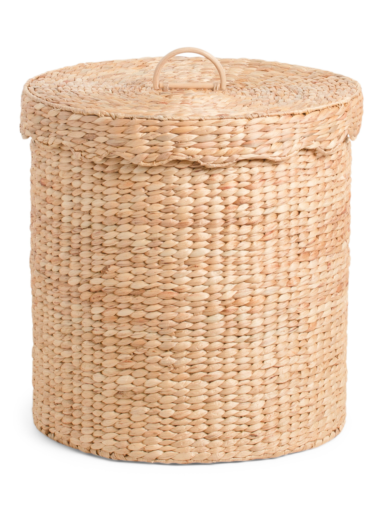 Water Hyacinth Round Basket With Removable Scalloped Lid | Office & Storage | Marshalls | Marshalls