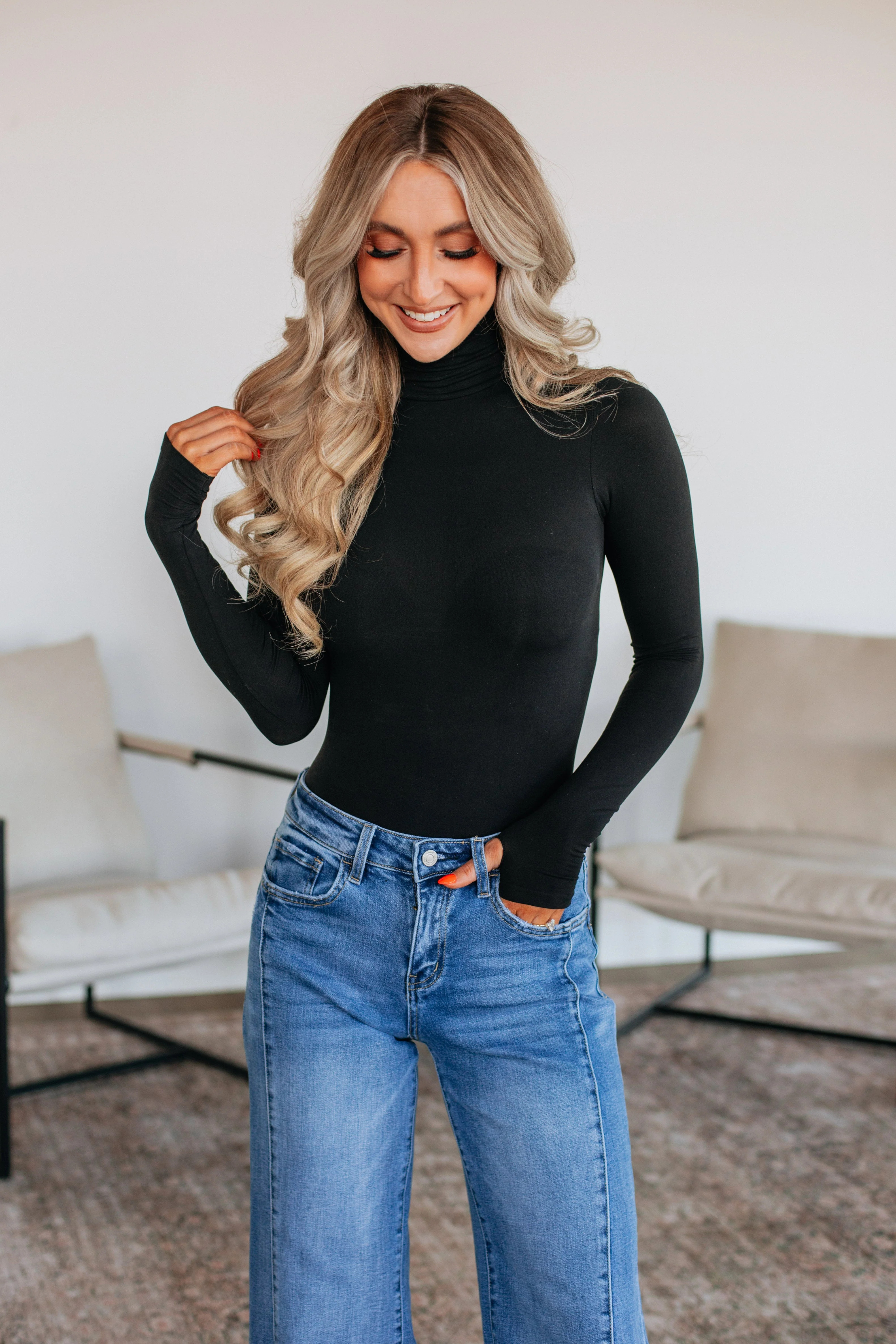 Holly Turtle Neck Bodysuit - Black S/M | Wild Oak Boutique