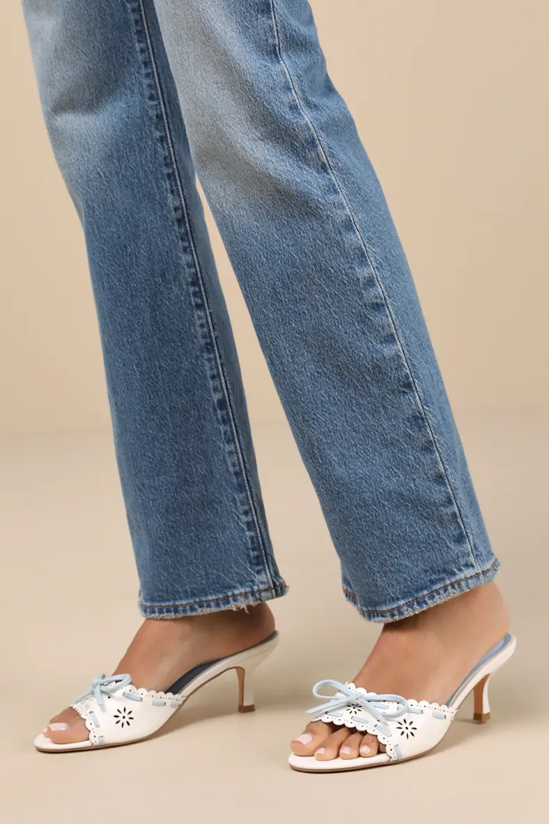 Malinn White and Blue High Heel Sandals | Lulus