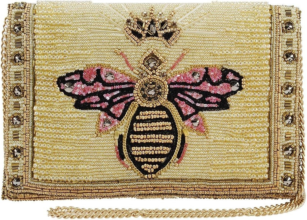 Mary Frances Buzzed Beaded Handbag Bee Embellished Regal-Themed Crossbody Clutch Bag, Gold | Amazon (US)