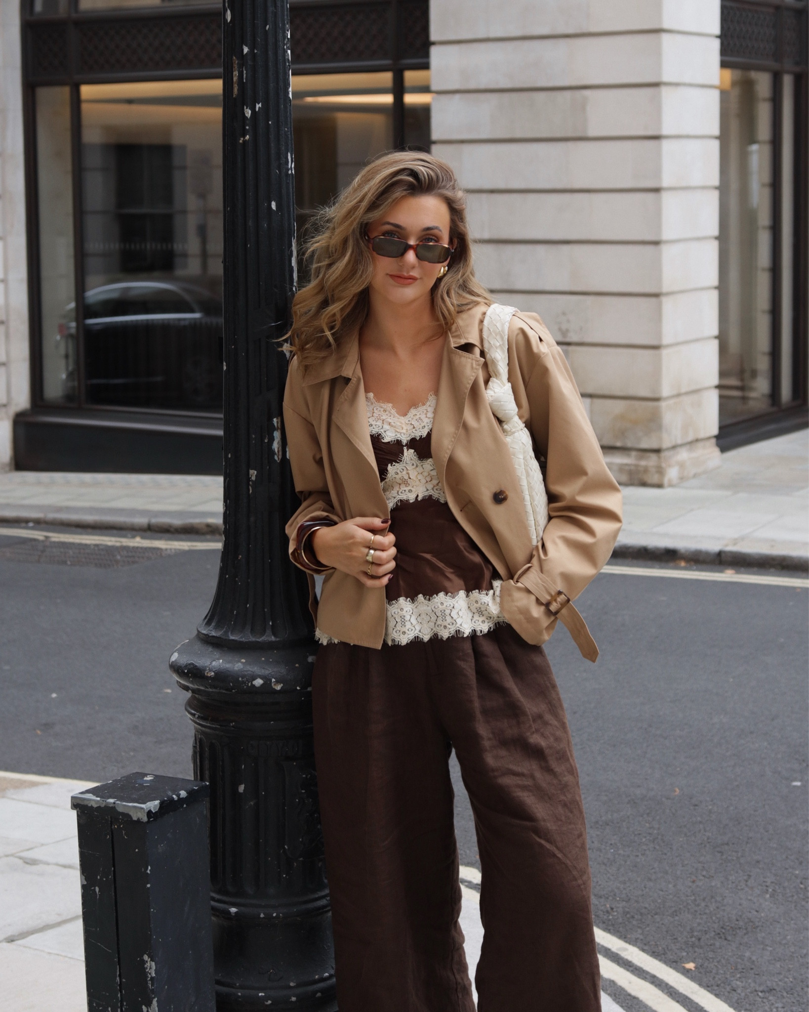 Taking the lace cami trend into Autumn
I wanted to share one of my absolute go-to looks for autumn because it honestly sums up everything I love about this time of year, cozy layers, rich earthy tones, and that effortless, slightly undone kind of elegance. You know that moment when it's just chilly enough to pull out your favorite jacket but not freezing yet? That's exactly the kind of weather this outfit was made for.
So, let's talk about it. I started with this chocolate brown lace-trim camisole, which I'm obsessed with. The silky fabric and delicate white lace detail give off such a romantic, vintage vibe, it's one of those pieces that instantly makes you feel put-together, even if you're just heading out for coffee. Brown tones are everywhere this season, and I'm not mad about it. They're warm, grounding, and flattering on everyone. Think "quiet luxury" meets "autumn in the city"
", soft, feminine, and
just the right amount of relaxed.

#LTKFashionMonth #LTKuk #LTKautumn