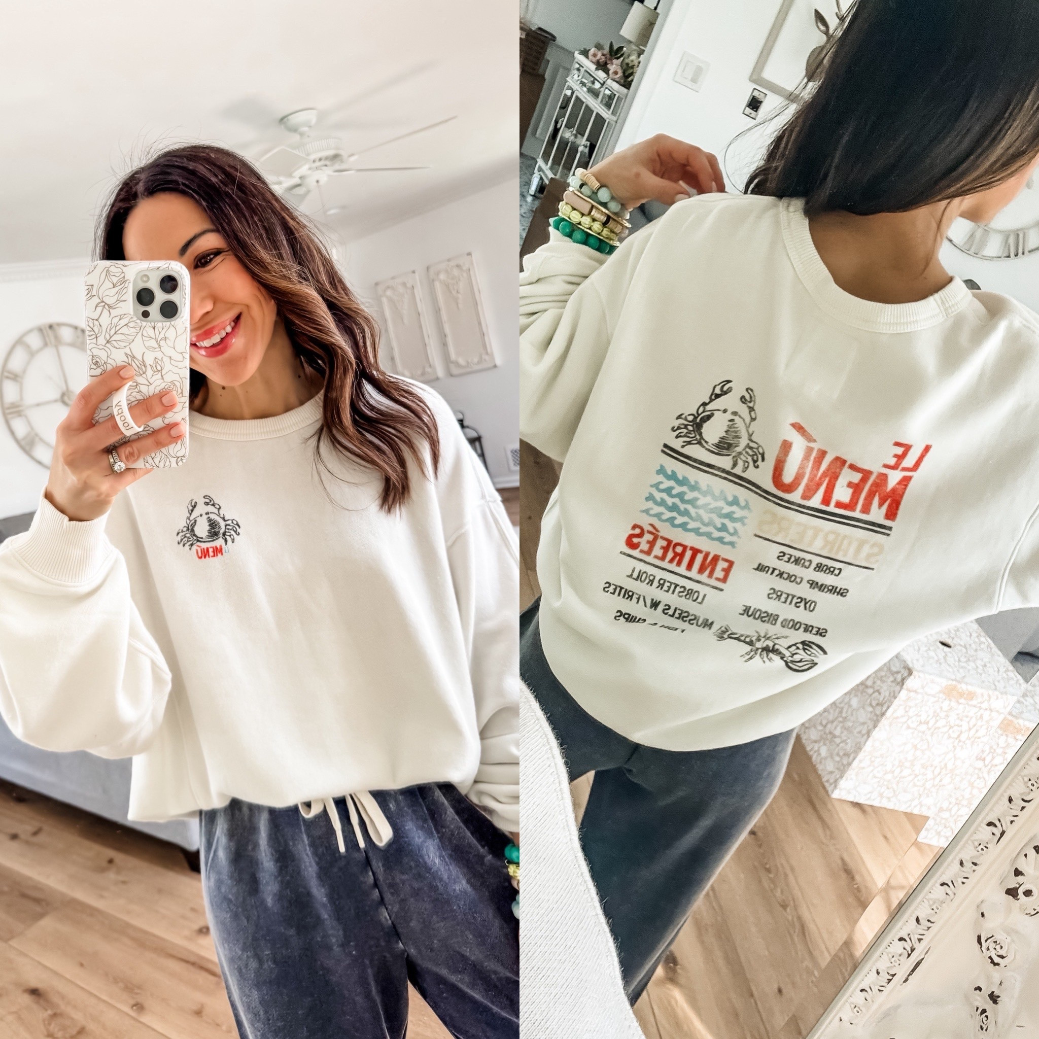 Jewelry code HOUSEOFLEO20. Wide leg pants small short joggers, XS short. Graphic sweatshirt XS. Crewneck small. Tank Xs. Sandals TTS. Sneaker size down. 





#LTKOver40 #LTKPetite #LTKSaleAlert