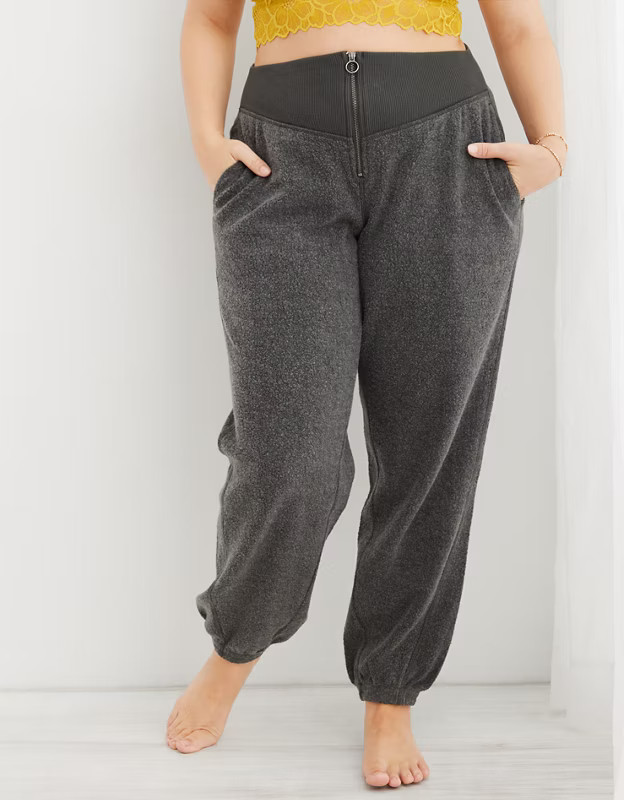Aerie Sherpa Fleece Corset Jogger | Aerie