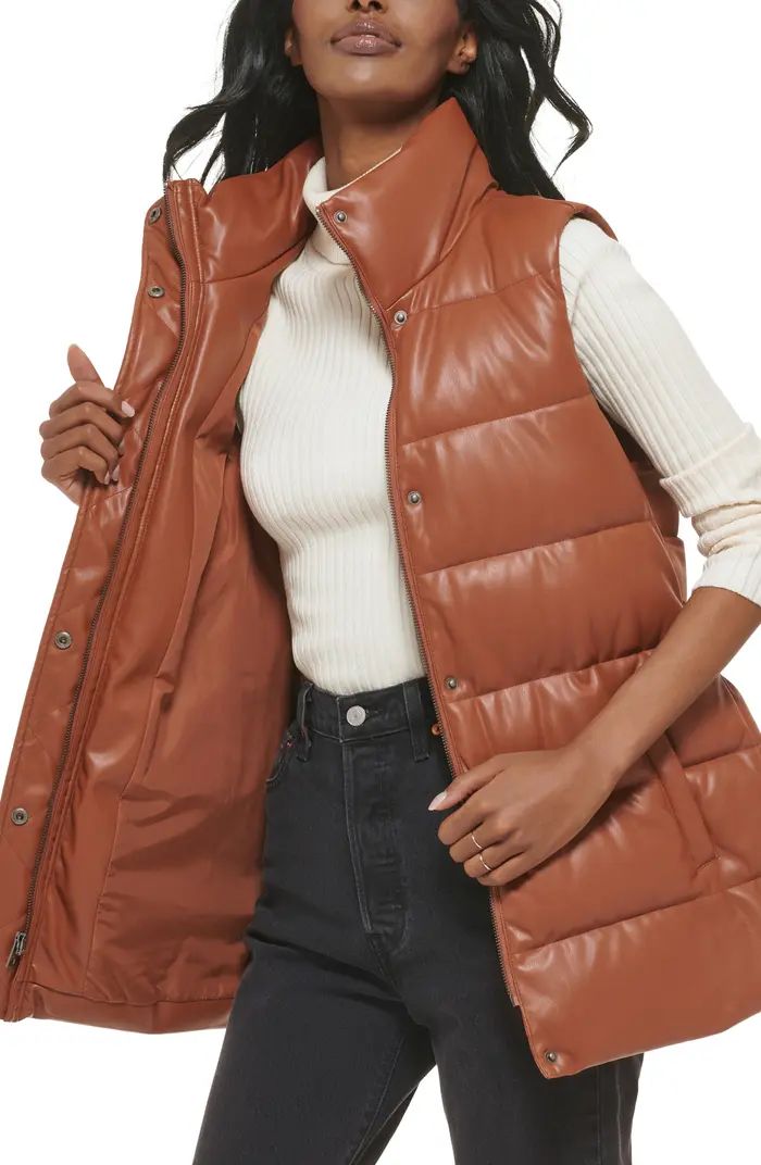 361™ Belted Faux Leather Puffer Vest | Nordstrom