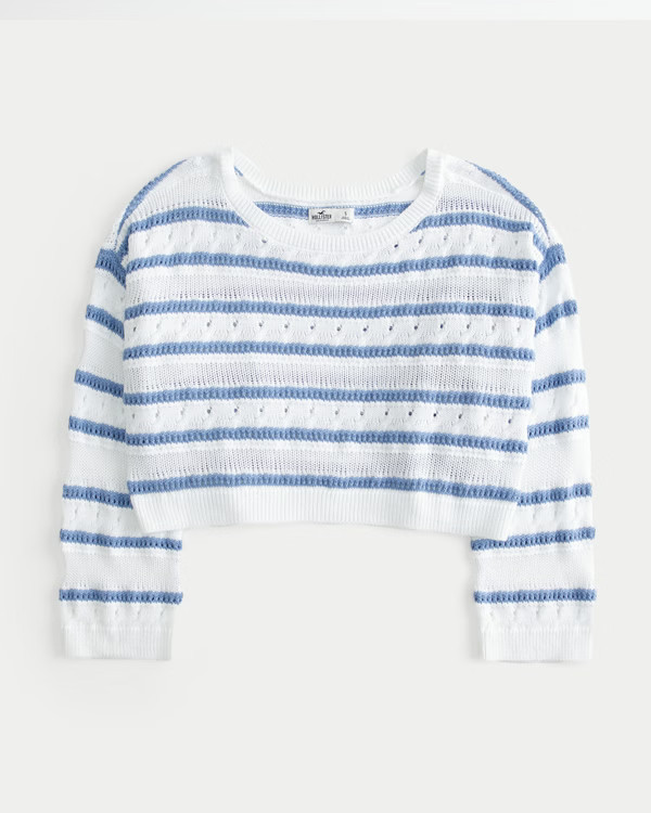 Easy Crochet-Style Crew Sweater | Hollister (US)