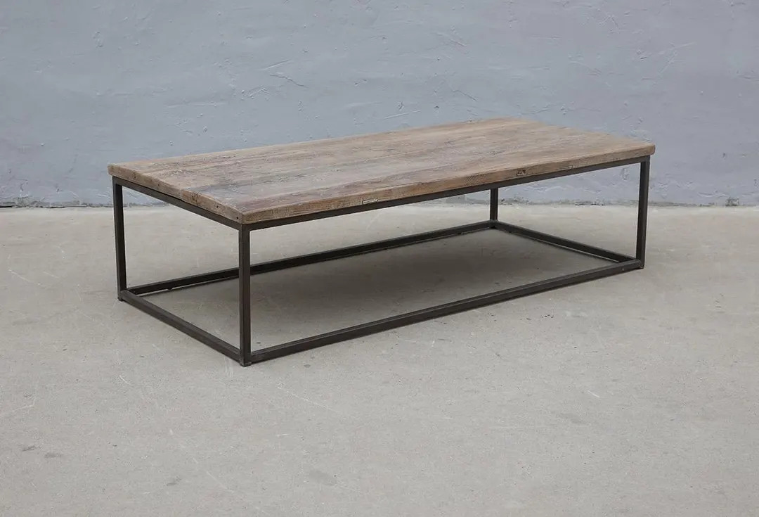 Vintage Elm Coffee Table with an Iron Base | Etsy (US)