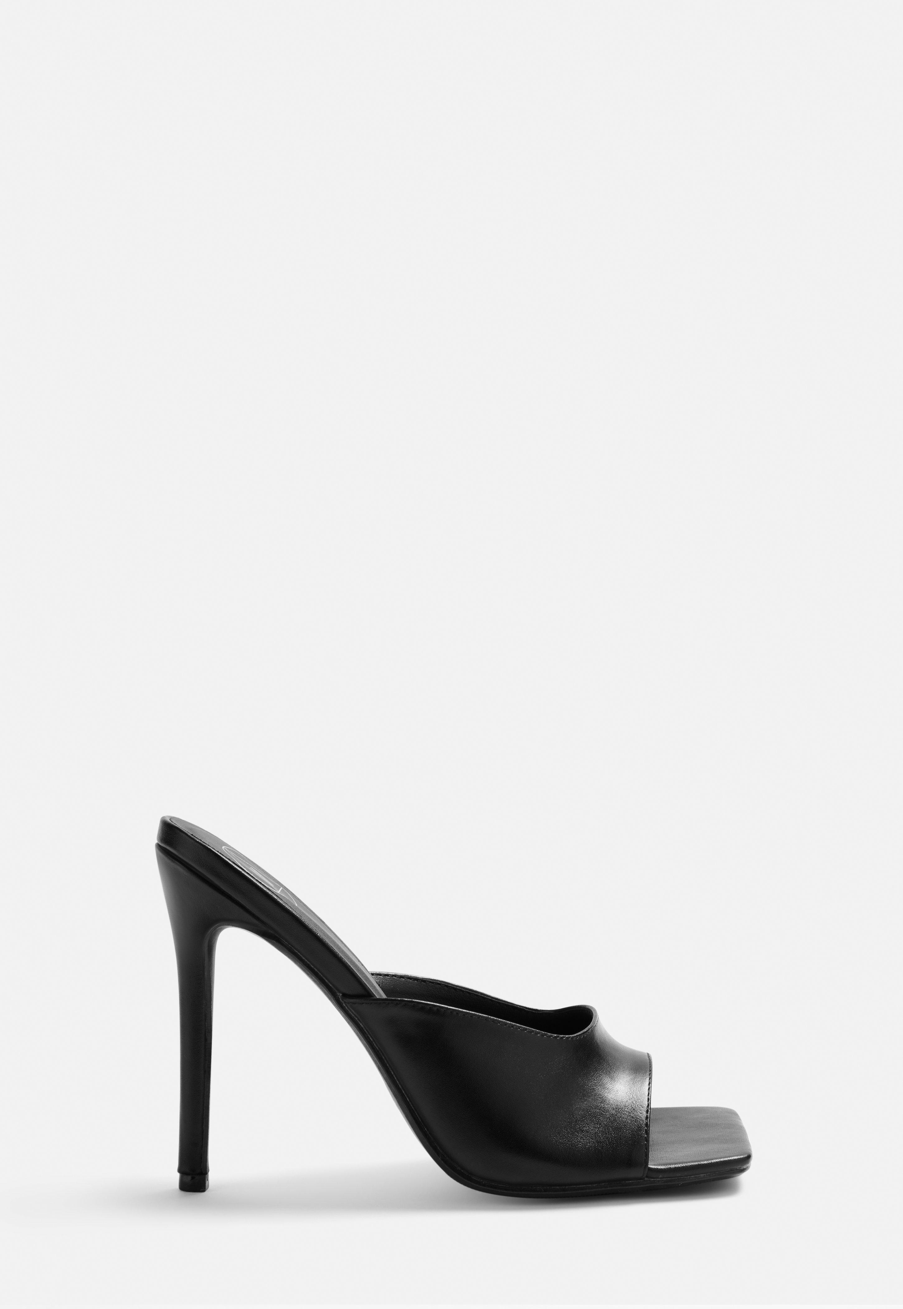 Lissy Roddy x Missguided Black Square Toe Heel Mules | Missguided (US & CA)