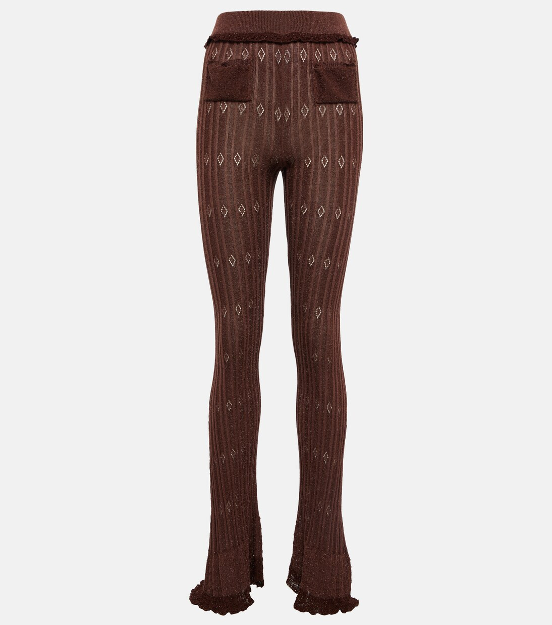 Ribbed-knit high-rise flared leggings | Mytheresa (US/CA)