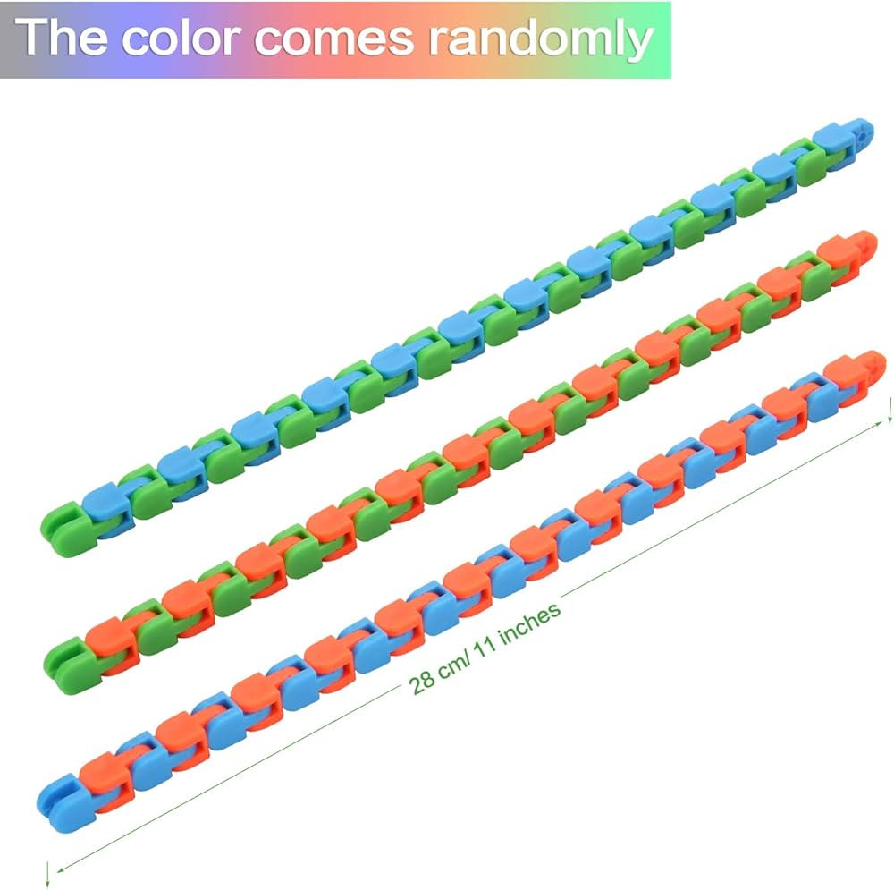 6 Pack 24 Links Wacky Tracks Snap and Click Fidget Toys, Finger Sensory Toys, Snake Puzzles for S... | Amazon (US)