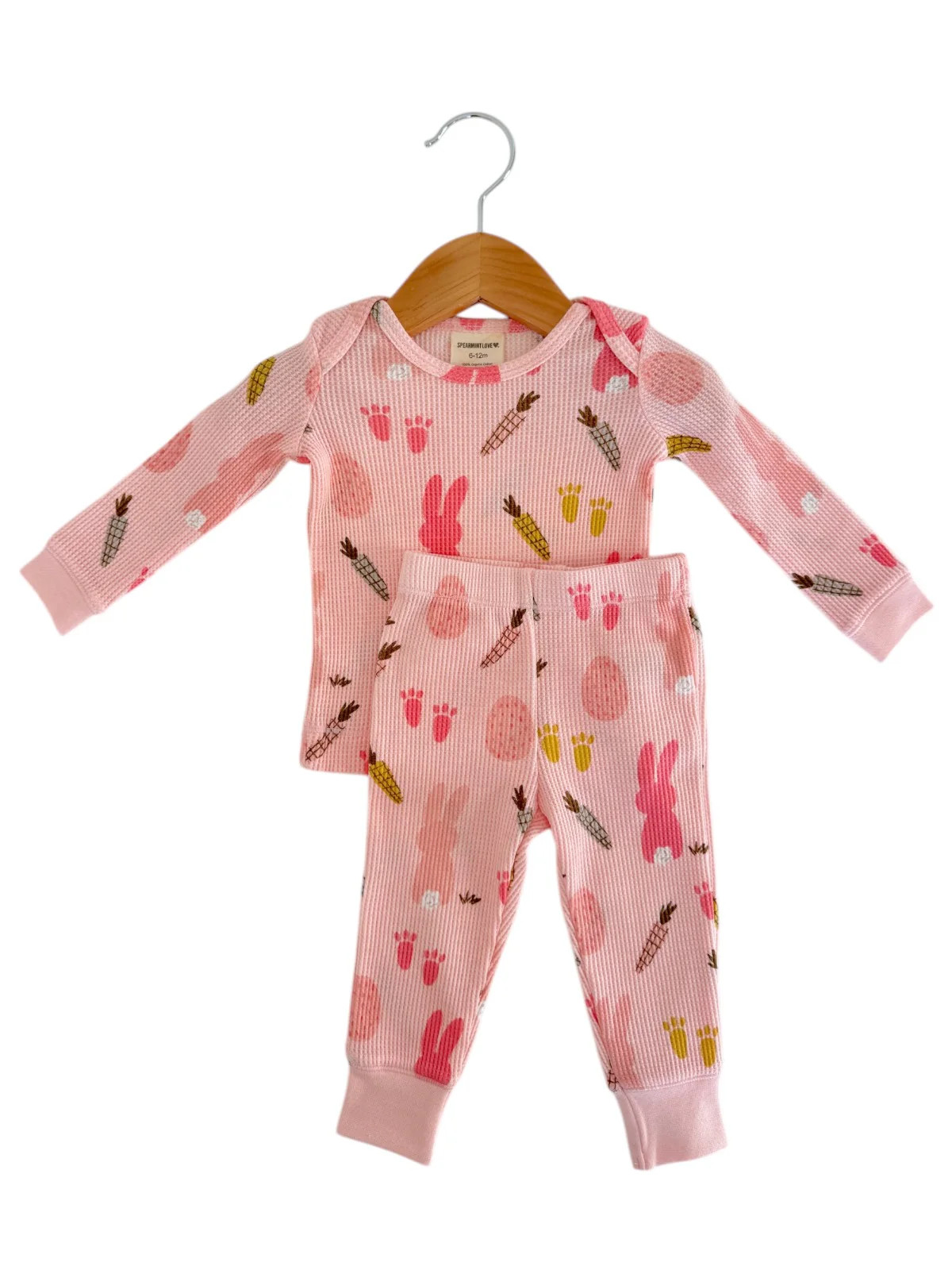 Organic Waffle 2-Piece Set, Cottontail Pink | SpearmintLOVE