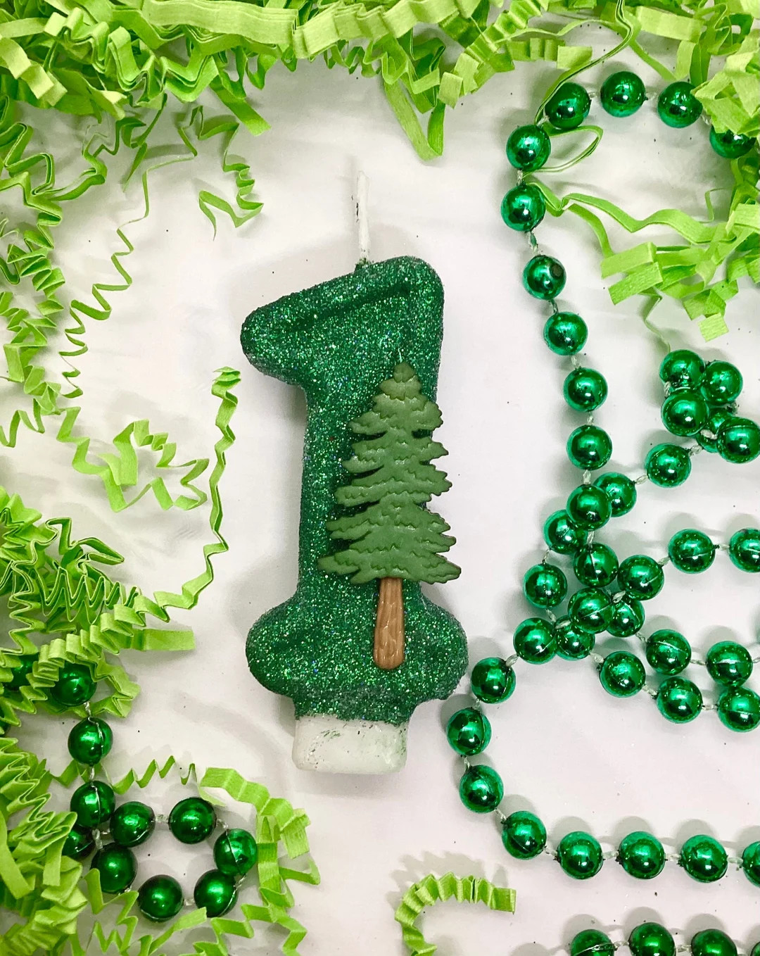 Wilderness Birthday Candle, Green Glitter Candle, One Camping Decorations, Forest, Sparkly Number... | Etsy (US)