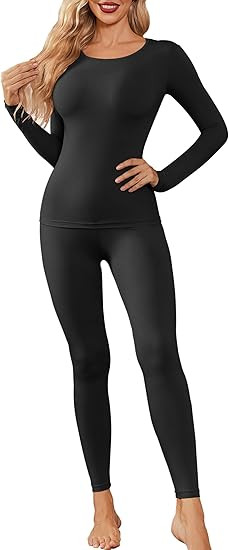 Ekouaer Womens Thermal Underwear Sets Long Johns Long Sleeve Base Layer Pajama Top and Leggings S... | Amazon (US)