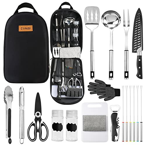 Portable Camping Cooking Utensils Set Bag Suitable for Fork, Spoon, Chopping Board, Chef's Knife,Kitchenware Storage | Amazon (US)