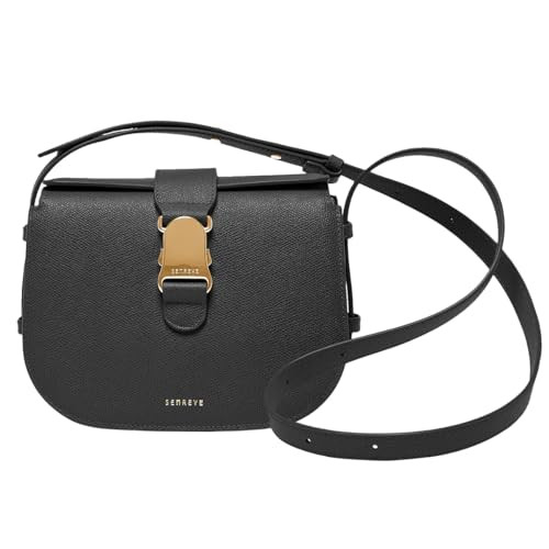 Senreve Cadence Crossbody, 100% Genuine Italian Leather Women's Handbag, Crossbody, Shoulder Bag, Pebbled Noir Black | Amazon (US)