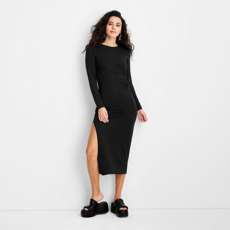 Women's Long Sleeve Side Cut Out Knit Midi Dress - Future Collective™ with Gabriella Karefa-Joh... | Target