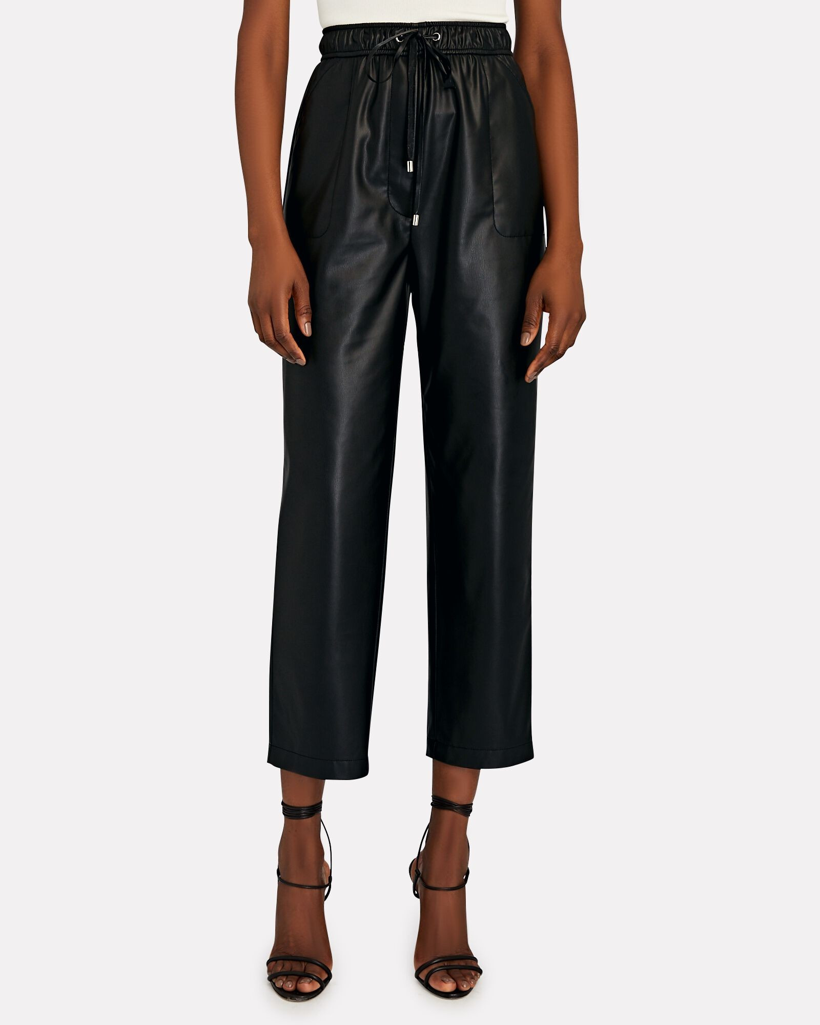 Kitson Cropped Faux Leather Pants | INTERMIX