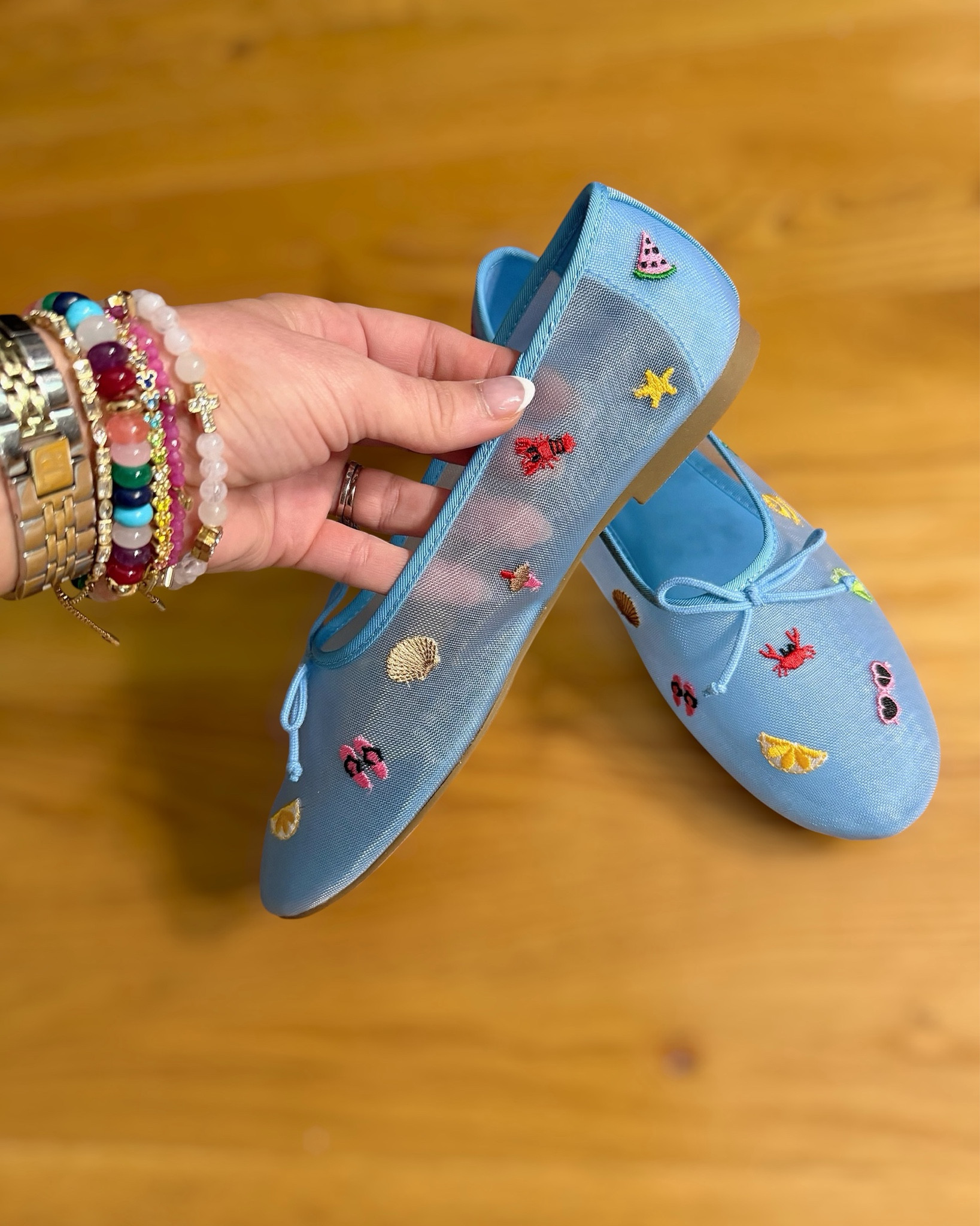 Blue Mesh Ballet Flats 💙 Fun Statement Summer Shoes


These blue mesh ballet flats are the cutest statement shoe for summer 💙 Lightweight, breathable, and so easy to slip on, they instantly add personality to even the simplest outfits. I love the sheer mesh with colorful embroidered details—it gives that playful, coastal feel while still being chic and wearable.

They pair perfectly with everything from white shorts and a classic tee to dresses and denim, making them such a versatile standout piece ✨ Comfortable enough for all-day wear but fun enough to elevate your look instantly!

summer shoes, mesh ballet flats, blue flats outfit, statement summer shoes, breathable flats women, casual chic summer outfit, preppy summer style, colorful embroidered shoes, coastal style outfit, easy everyday summer look

#LTKSaleAlert #LTKSeasonal #LTKOver40