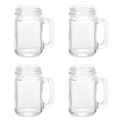 Unique Bargains Reusable Mason Jar Shot Glasses with Handle 4 Pcs 1.5 OZ | Target