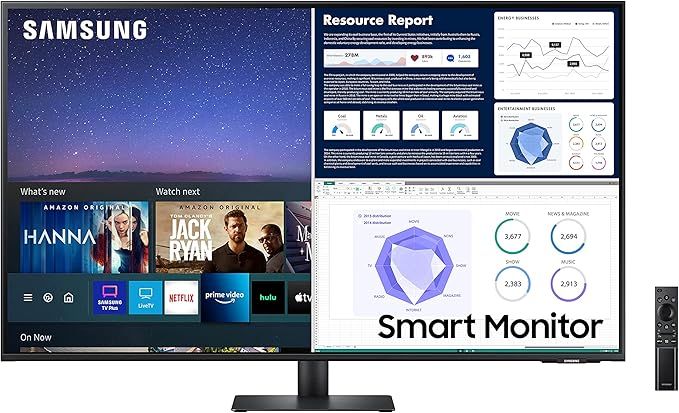SAMSUNG 43 Inch 4K Smart Monitor, UHD Monitor, Computer Monitor, Smart TV Apps, Microsoft 365, 4K... | Amazon (US)