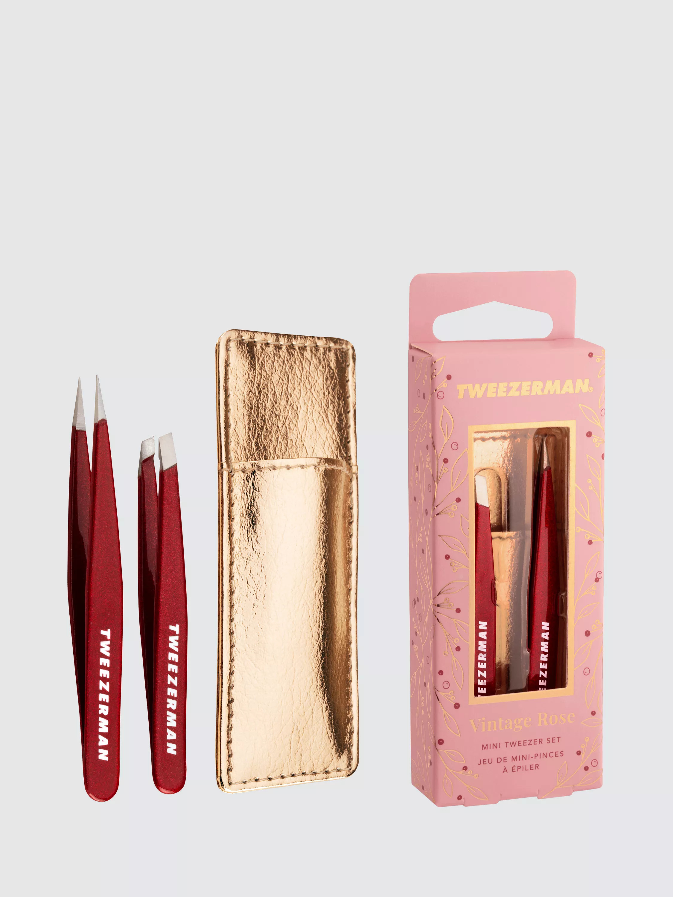 Tweezerman Mini Tweezer Set With Case, Vintage Rose | John Lewis (UK)