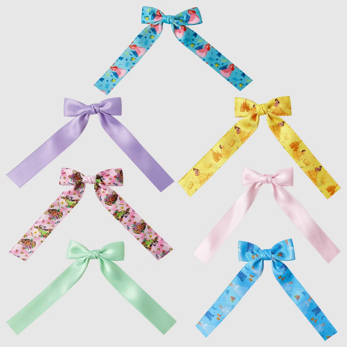 Girls' Disney Princess 7pk Satin Bows | Target
