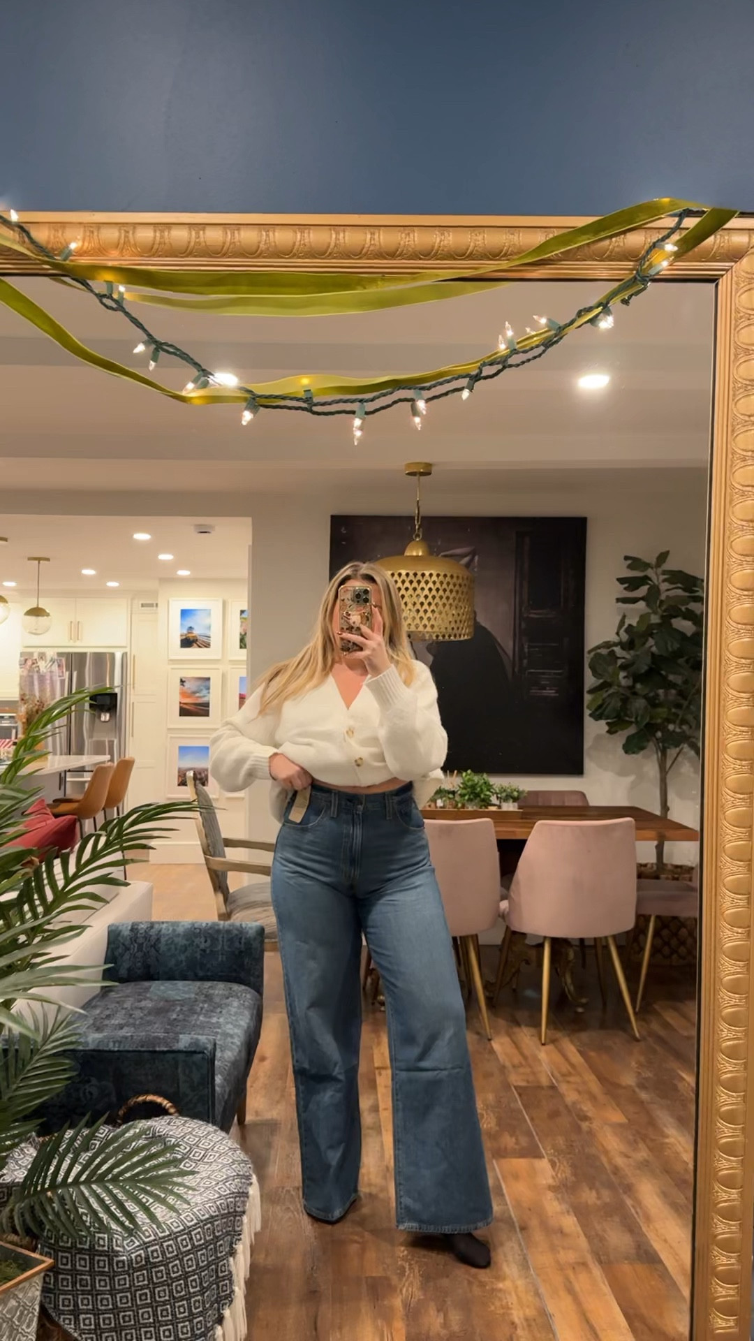 Trying on the Levi’s cinch jeans! Great if you always have to buy jeans that fit your hips and butt but then they’re too big in your waist! wearing a 30 

 #LTKootd #LTKOver40 #LTKMidsize