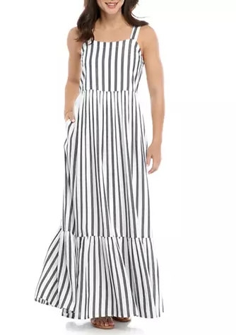 Petite Sleeveless Yarn Dyed Maxi Dress | Belk