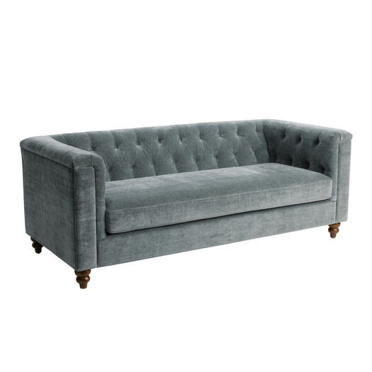 Phillips Steel Gray Crushed Velvet Tufted Chesterfield Sofa by World Market | World Market